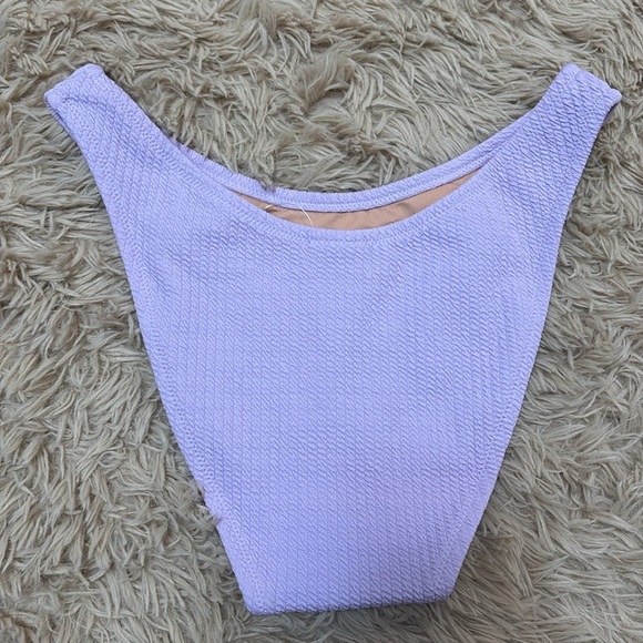 J Crew lilac purple textured cheeky bottoms high rise size SM new - Picture 4 of 5